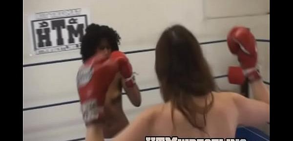  Boxing Bitches Topless Black vs White